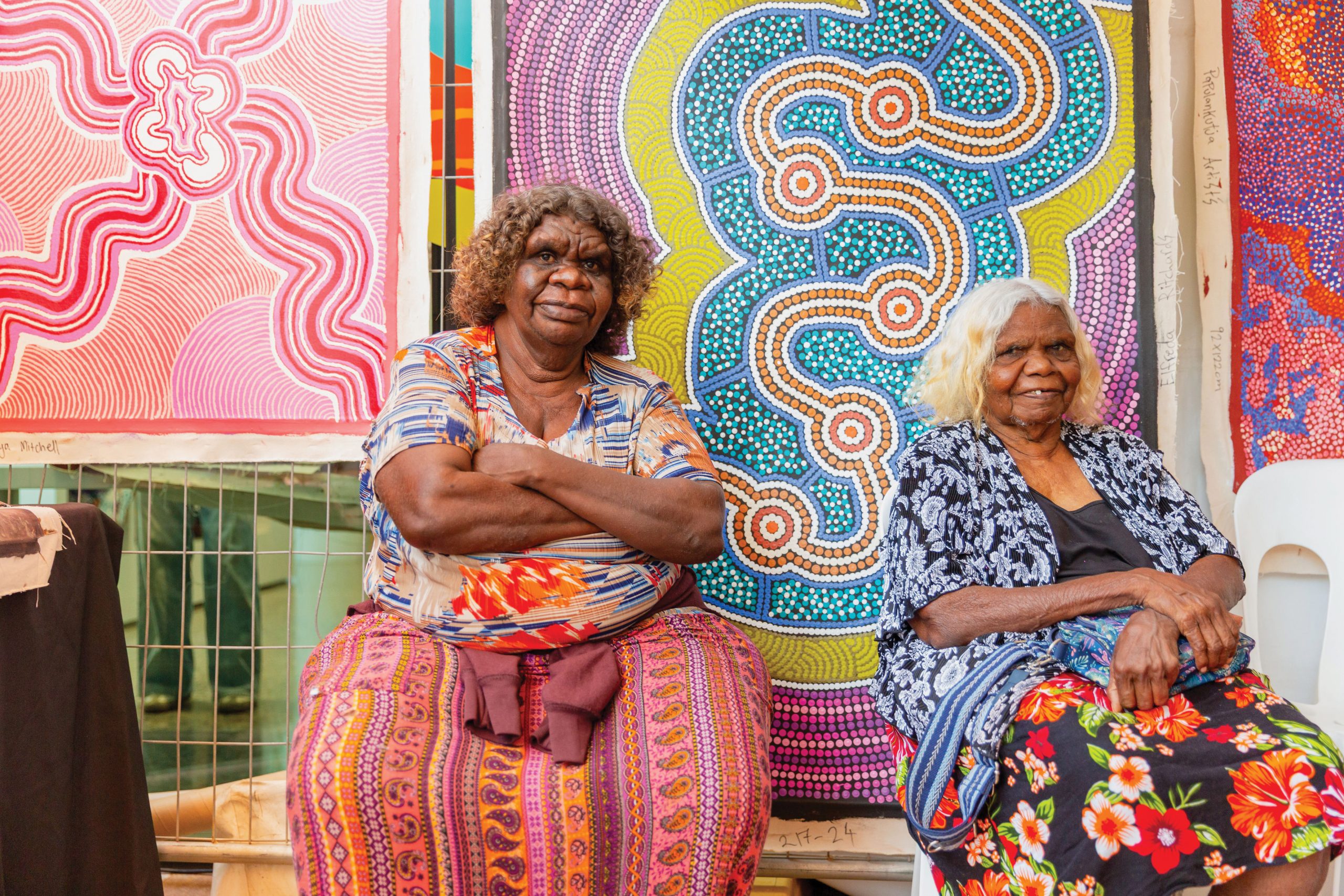Paula Lyons and Nora Nyutjanka Davidson, 2025, courtesy of Papulankutja Artists, © Copyright Agency 2026, photo: Jessica Russell.