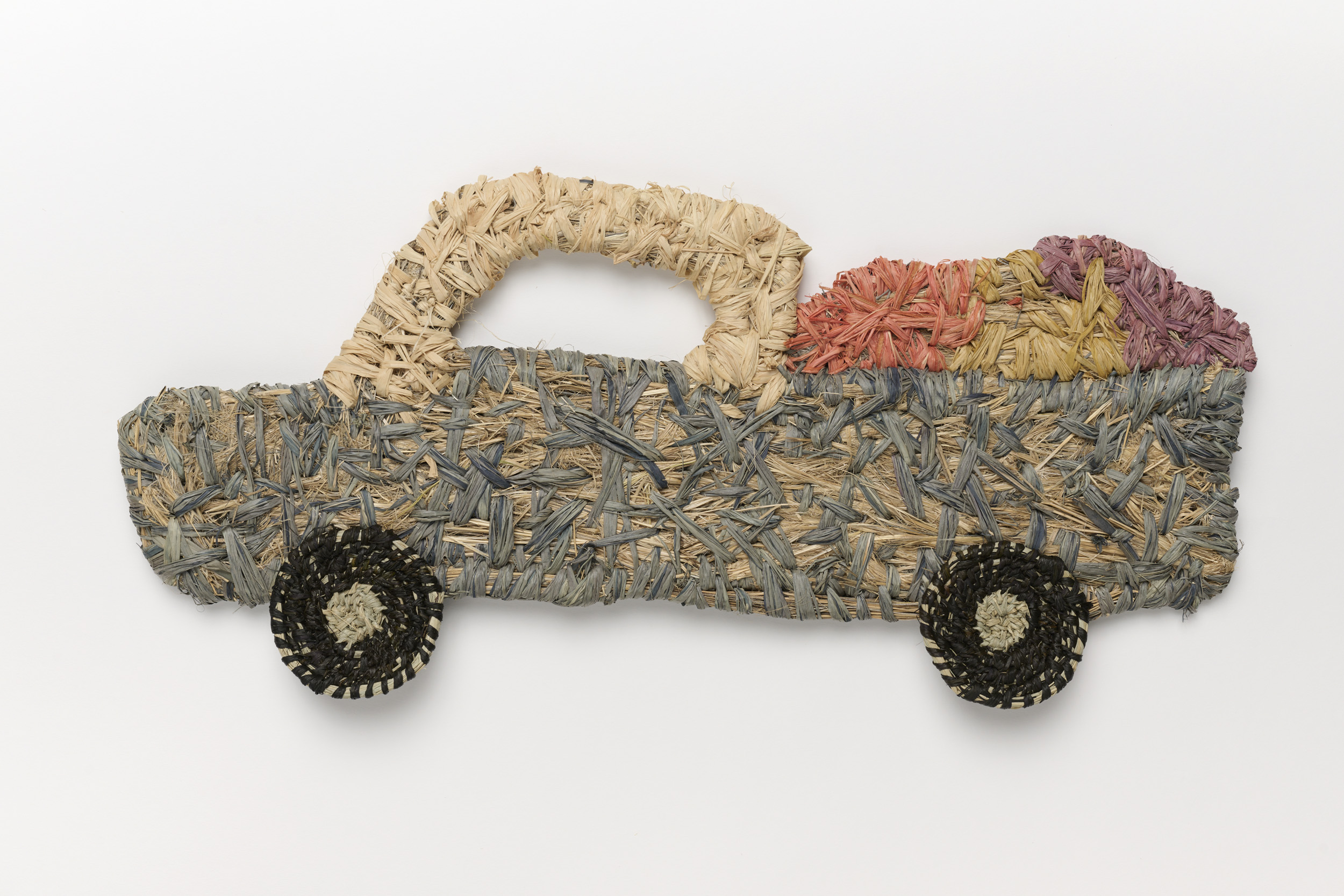 Delilah Shepherd, <em>Warakurna HACC Ute</em>, 2025, courtesy of Tjanpi Desert Weavers, © Delilah Shephard/Copyright Agency 2026, photo: Rebecca Mansell.