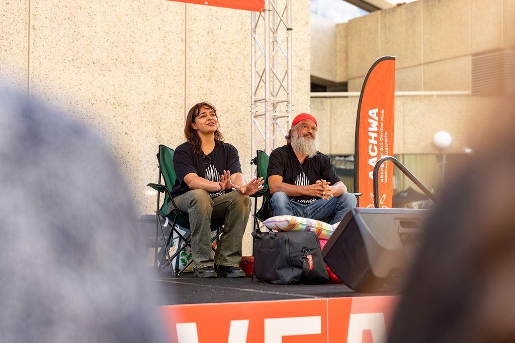 Yirra Yaakin performance, Revealed Aboriginal Art Market, WA Museum Boola Bardip, Boorloo (Perth), 2026, photo: Jessica Russell
