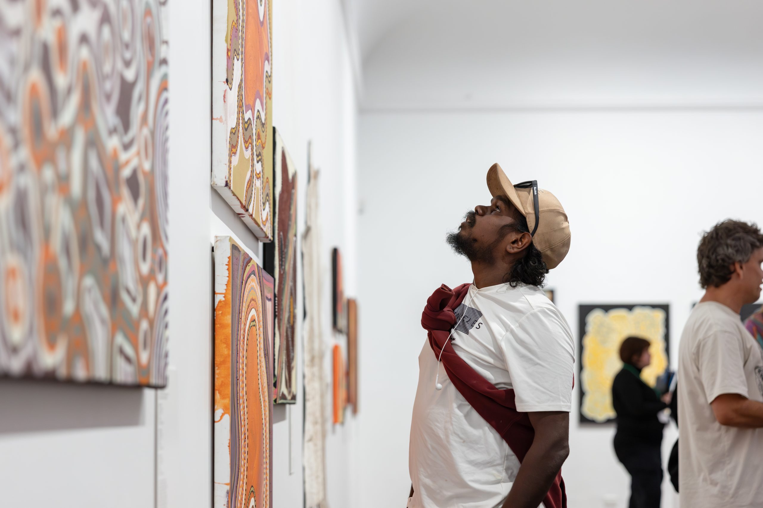 Installation view, <em>Revealed: New & Emerging WA Aboriginal Artists</em> exhibition, Perth Institute of Contemporary Arts, Boorloo (Perth), 2026, photo: Jessica Russell